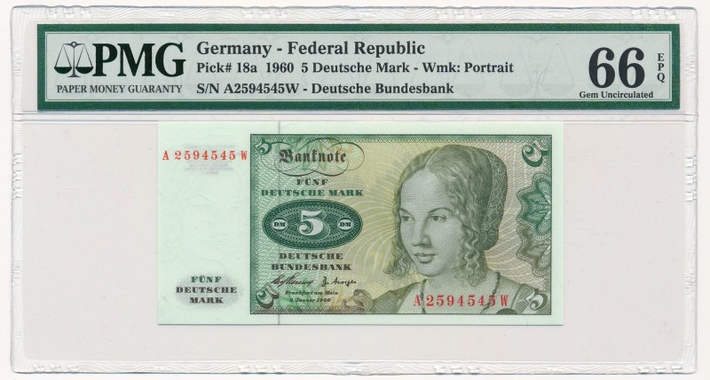 Germany - 5 mark 1960 - PMG 66 EPQ
Niemcy - 5 marek 1960 - PMG 66 EPQ

Uncirc...