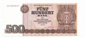 Niemcy - NRD - 500 marek 1985

Brilliant uncirculated piece. 
Emisyjny stan zachowania. 
Germany
World Paper Money Germany Deutschland

Grade: ...