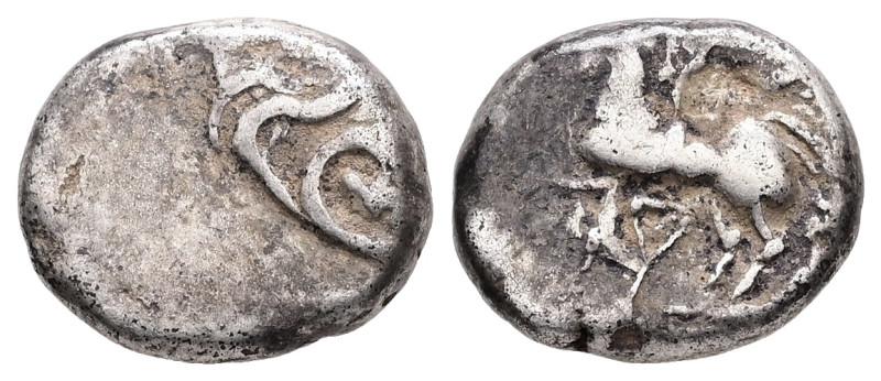 Celtic. Gaul Central, Aedui. AR, Quinarius. 1.88 g. - 12.48 mm. Circa 1st Centur...