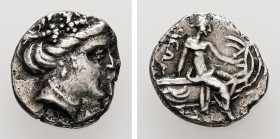 Euboia, Histiaia. AR, Tetrabol. 1.74 g. - 12.93 mm. Circa 3rd-2nd centuries BC.
Obv.: Head of the nymph Histiaia to right, with her hair rolled and bo...