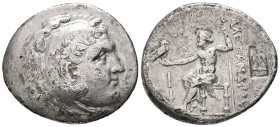 Kings of Macedon. Alexander III 'the Great', 336-323 BC. AR, Tetradrachm. 15.27 g. - 33.07 mm. Late posthumous issue of Phaselis, dated CY 10 (209/8 B...
