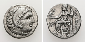 Kings of Macedon. Alexander III "the Great", 336-323 BC. AR, Drachm. 4.08 g. - 17.68 mm. Posthumous issue of Kolophon, struck under Antigonos I Monoph...