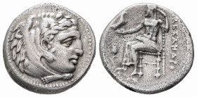 Kings of Macedon. Alexander III "the Great", 336-323 BC. AR, Drachm. 4.16 g. - 18.01 mm. Late lifetime or early posthumous issue of Miletos, ca. 323-3...