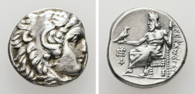 Kings of Macedon. Alexander III "the Great", 336-323 BC. AR, Drachm. 4.26 g. - 16.46 mm. Late lifetime or early posthumous issue of Sardes, ca. 323-31...