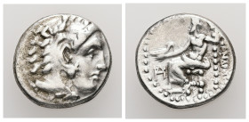 Kings of Macedon. Alexander III "the Great", 336-323 BC. AR, Drachm. 4.22 g. - 16.46 mm. Lifetime issue of Miletos, ca. 325-323 BC.
Obv.: Head of Hera...