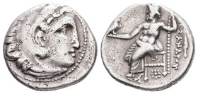 Kings of Macedon. Alexander III "the Great", 336-323 BC. AR, Drachm. 4.21 g. - 18.15 mm. Early posthumous issues of Kolophon, ca. 323-319 BC.
Obv.: He...