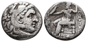 Kings of Macedon. Alexander III "the Great", 336-323 BC. AR, Drachm. 3.90 g. - 16.60 mm. Early posthumous issue of Kolophon, ca. 310-301 BC.
Obv.: Hea...