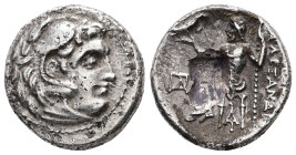 Kings of Macedon. Alexander III "the Great", 336-323 BC. AR, Drachm. 3.95 g. - 16.86 mm. Posthumous issue of Magnesia ad Maeandrum, ca. 319-305 BC.
Ob...