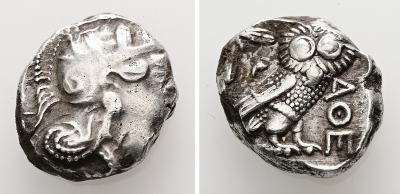 Attica, Athens. AR, Tetradrachm. 17.18 g. - 23.36 mm. Circa 454-404 BC.
Obv.: He...