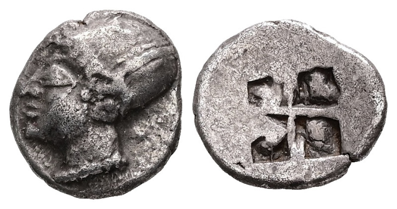 Ionia, Phokaia. AR, Obol. 0.92 g. - 10.64 mm. Circa 521-478 BC.
Obv.: Archaic Fe...