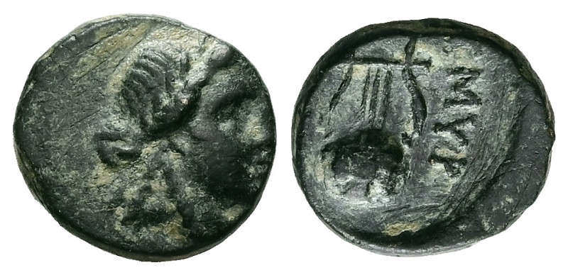 Ionia, Smyrna. AE. 1.07 g. - 10.51 mm. ca. 2nd - 1st centuries BC. - magistrate ...