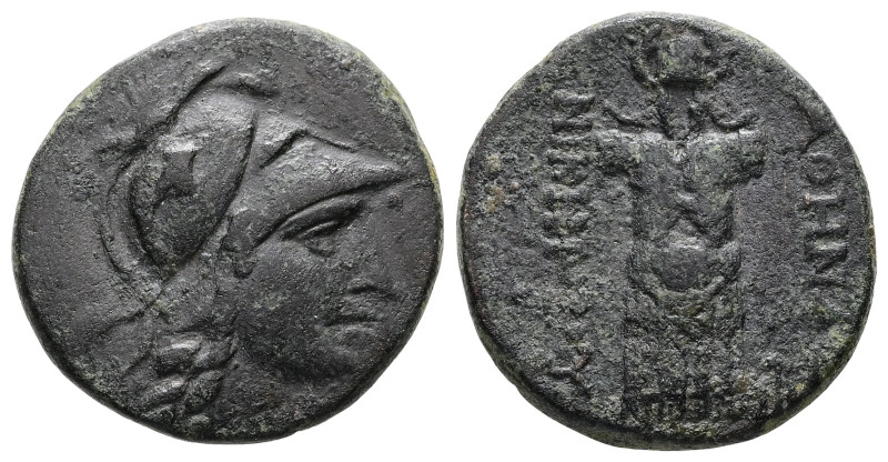 Mysia, Pergamon. AE. 6.78 g. - 20.37 mm. Mid-late 2nd century BC.
Obv.: Helmeted...