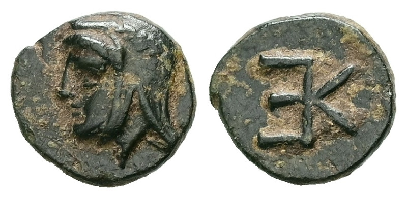 Troas, Kebren. AE. 0.58 g. - 9.18 mm. Circa 412-399 BC.
Obv.: Head of satrap lef...