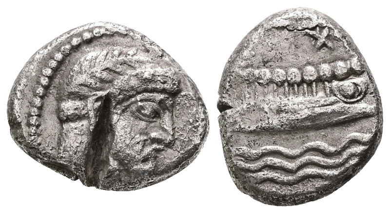 Phoenicia, Arados. Uncertain king. Circa 380-351/0 BC. AR, 1/3 Shekel - Tetrobol...