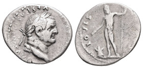 Vespasian, AD 69-79. AR, Denarius. 3.02 g. 19.04 mm. Rome.
Obv: [IMP CAESAR] VESPAS[IAN]VS AVG Head of Vespasian, laureate, right.
Rev: IOVIS [CVSTOS]...