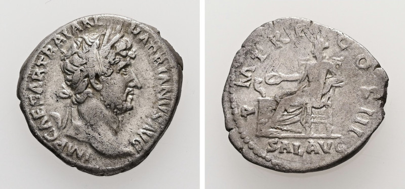 Hadrian, AD 117-138. AR, Denarius. 3.00 g. 18.37 mm. Rome.
Obv: IMP CAESAR TRAIA...