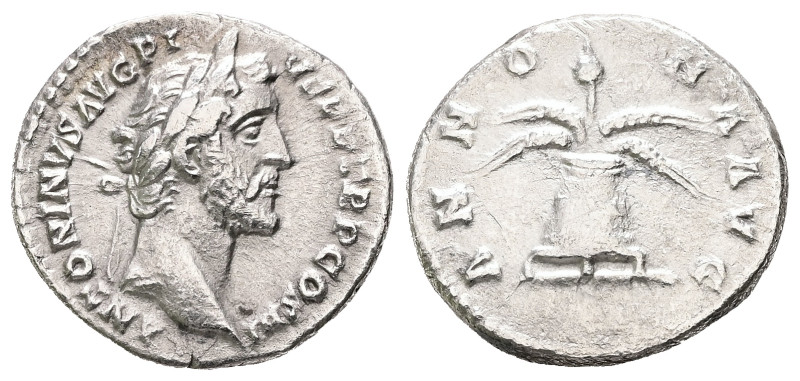 Antoninus Pius, AD 138-161. AR, Denarius. 2.83 g. 17.77 mm. Rome.
Obv: ANTONINVS...