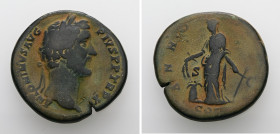 Antoninus Pius, AD 138-161. AE, Sestertius. 24.01 g. 30.69 mm. Rome.
Obv: ANTONINVS AVG PIVS P P TR P XI. Head of Antoninus Pius, laureate, right.
R...