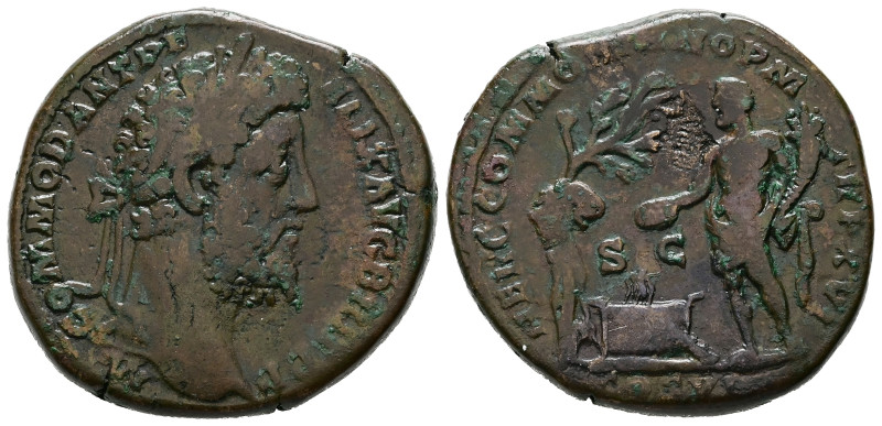 Commodus, AD 177-192. AE, Sestertius. 25.40 g. 31.42 mm. Rome.
Obv: M COMMOD ANT...