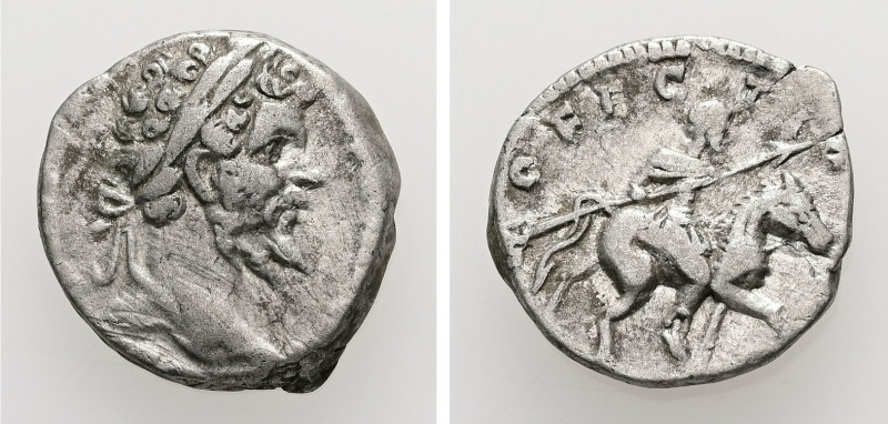 Septimius Severus, AD 193-211. AR, Denarius or Quinarius. 1.96 g. 16.48 mm. Rome...