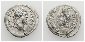 Septimius Severus, AD 193-211. AR, Denarius. 2.88 g. 20.91 mm. Rome.
Obv: SEVERVS PIVS AVG. Head of Septimius Severus, laureate, right.
Rev: P M TR P ...