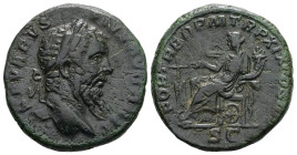 Septimius Severus, AD 193-211. AE, As. 10.65 g. 25.09 mm. Rome.
Obv: SEVERVS PIVS AVG [BRIT]. Head of Septimius Severus, laureate, right.
Rev: FORT RE...