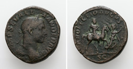 Severus Alexander, AD 222-235. AE, Sestertius. 20.65 g. 30.39 mm. Rome.
Obv: IMP SEV ALEXANDER AVG. Bust of Severus Alexander, laureate, draped over l...