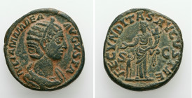 Julia Mamaea, AD 222-235. AE, Sestertius. 21.08 g. 30.26 mm. Rome.
Obv: IVLIA MAMAEA AVGVSTA. Bust of Julia Mamaea, diademed, draped, right.
Rev: FE...