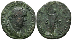 Balbinus, AD 238. AE, Sestertius. 13.13 g. 30.66 mm. Rome.
Obv: IMP CAES D CAEL BALBINVS AVG. Bust of Balbinus, laureate, draped, cuirassed, right.
...