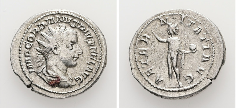 Gordian III, AD 238-244. AR, Antoninianus. 5.07 g. 24.46 mm. Rome.
Obv: IMP GORD...