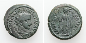 Thrace, Deultum. Gordian III, AD 238-244. AE. 9.10 g. 23.93 mm.
Obv: IMP C GORDIANVS PIVS AVG. Radiate, draped and cuirassed bust of Gordian III, righ...