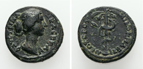 Bithynia, Nicomedia. Faustina II, AD 147-175. AE. 5.30 g. 20.17 mm.
Obv: ΦΑΥϹΤΕΙΝΑ ΝΕΑ ϹΕΒΑ. Draped bust of Faustina II, right.
Rev: ΝΕΩΚΟΡΟΥ ΝΙΚΟΜΗΔΕ...