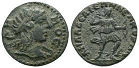 Lydia, Philadelphia. Pseudo-autonomous, c. AD 200. AE. 5.17 g. 22.34 mm.
Obv: ΔΗΜΟϹ. Diademed head of the Demos, right; with traces of drapery on shou...