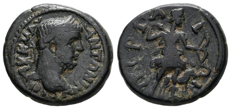 Pamphylia, Perge. Caracalla, AD 198-217. AE. 5.76 g. 19.72 mm.
Obv: AY K M AY AN...