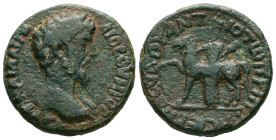 Decapolis, Antiochia ad Hippum. Marcus Aurelius, AD 161-180. AE. 9.25 g. 23.22 mm.
Obv: ΑΥΤ ΚΑΙϹ Μ ΑΥΡ ΑΝΤωΝΕΙΝΟϹ. Laureate head of Marcus Aurelius w...
