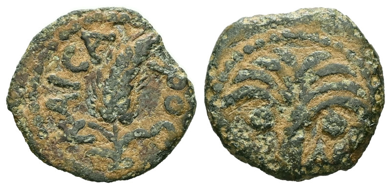 Judaea, Roman Procurators. Coponius, 6-9 CE. AE, Prutah. 1.67 g. - 15.75 mm. In ...