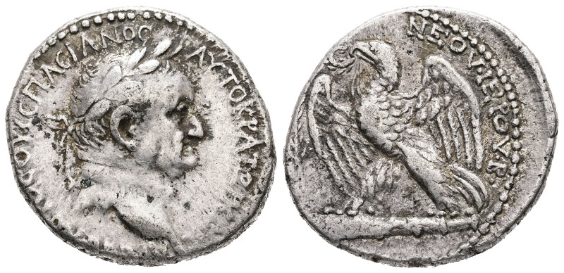 Syria, Antioch. Vespasian, AD 69/70. AR, Tetradrachm. 14.61 g. 27.56 mm.
Obv: ΑΥ...