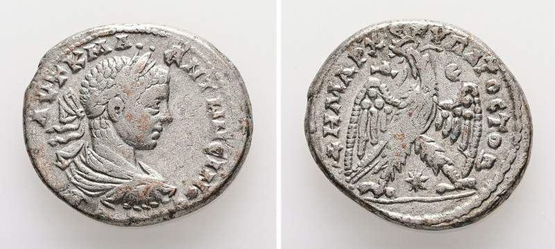 Syria, Antioch. Elagabalus, AD 218-222. AR, Tetradrachm. 12.63 g. 27.89 mm.
Obv:...