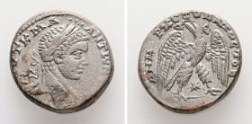 Syria, Antioch. Elagabalus, AD 218-222. AR, Tetradrachm. 14.13 g. 25.22 mm.
Obv: [Α]ΥΤ Κ Μ Α ΑΝΤωΝ[ΕΙΝΟϹ ϹΕΒ]. Laureate head of Elagabalus, right, wit...