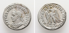 Syria, Antioch. Philip II, AD 247-249. AR, Tetradrachm. 12.89 g. 26.64 mm.
Obv: ΑΥΤΟΚ Κ Μ ΙΟΥΛΙ ΦΙΛΙΠΠΟϹ ϹΕΒ. Laureate, draped and cuirassed bust of P...