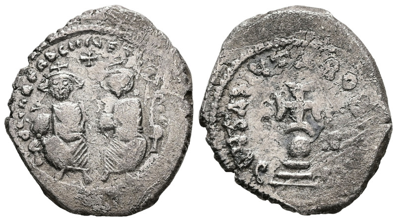 Heraclius and Heraclius Constantine, AD 610-641. AR, Hexagram. 6.39 g. 24.90 mm....