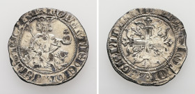 Kingdom of Naples. Robert I the Wise, 1306-1343. AR, 1 Gigliato. 3.71 g. 12.633 mm.
Obv: ✠ ROBЄRT DЄI GRA IЄRL ЄT SICIL RЄX. Robert I seated with a l...