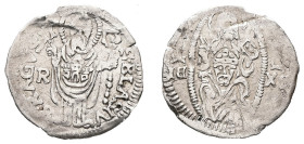Republic of Ragusa. AD 1452-1556. AR, Grosso. 0.58 g. 17.78 mm.
Obv: S BLASIVS RAGVSII. St. Blase standing facing. Lettering around and mint mark on l...
