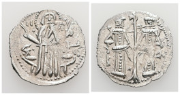 Bulgaria. Ivan Alexander and Michael Asen IV, AD 1331–1371. AR, Gros. 1.66 g. 23.01 mm. Veliko Turnovo.
Obv: Christ Pantokrator standing facing.
Rev: ...