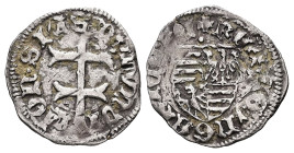 Hungary. Sigismund I, AD 1506-1548. AR, Denar. 0.61 g. 19.32 mm. 
Obv: Patriarchal cross diviniding.
Rev: Hungarian arms.
Ref: Huszár 576.
Very Fine.