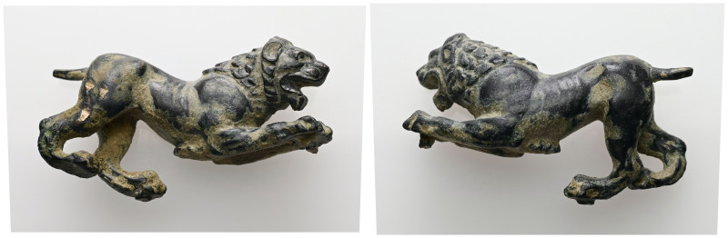 Greco-Roman bronze statuette of a leaping lion (1st–3rd centuries AD)
A bronze s...