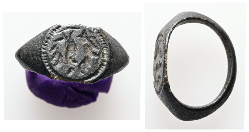 AE Greco-Roman finger-ring (c. AD 1st – 3rd centuries)
A bronze finger-ring; on ...