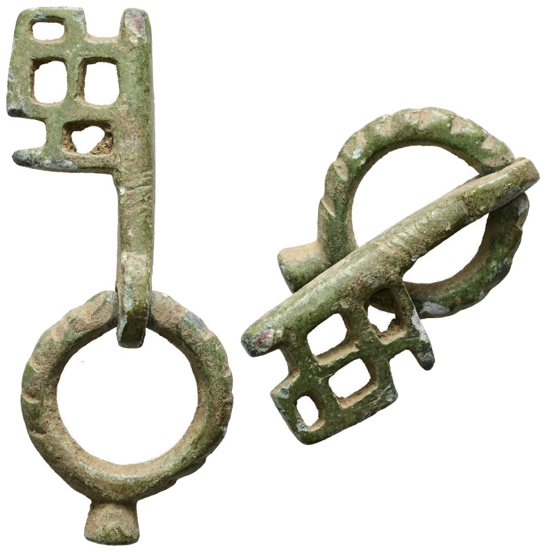 Middle Byzantine folding key (AD 10th – 11th centuries)
A bronze key attached t...