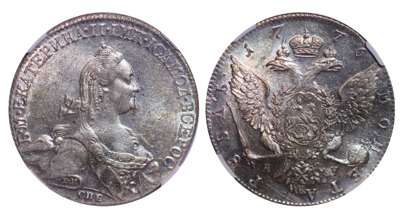 Russian Empire, Empress Catherine II (1762-1796), 1 Rouble, 1776 year, Silver, 2...