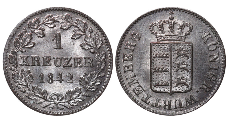 Kingdom of Württemberg (German States), King William I (1816-1864), 1 kreuzer, 1...